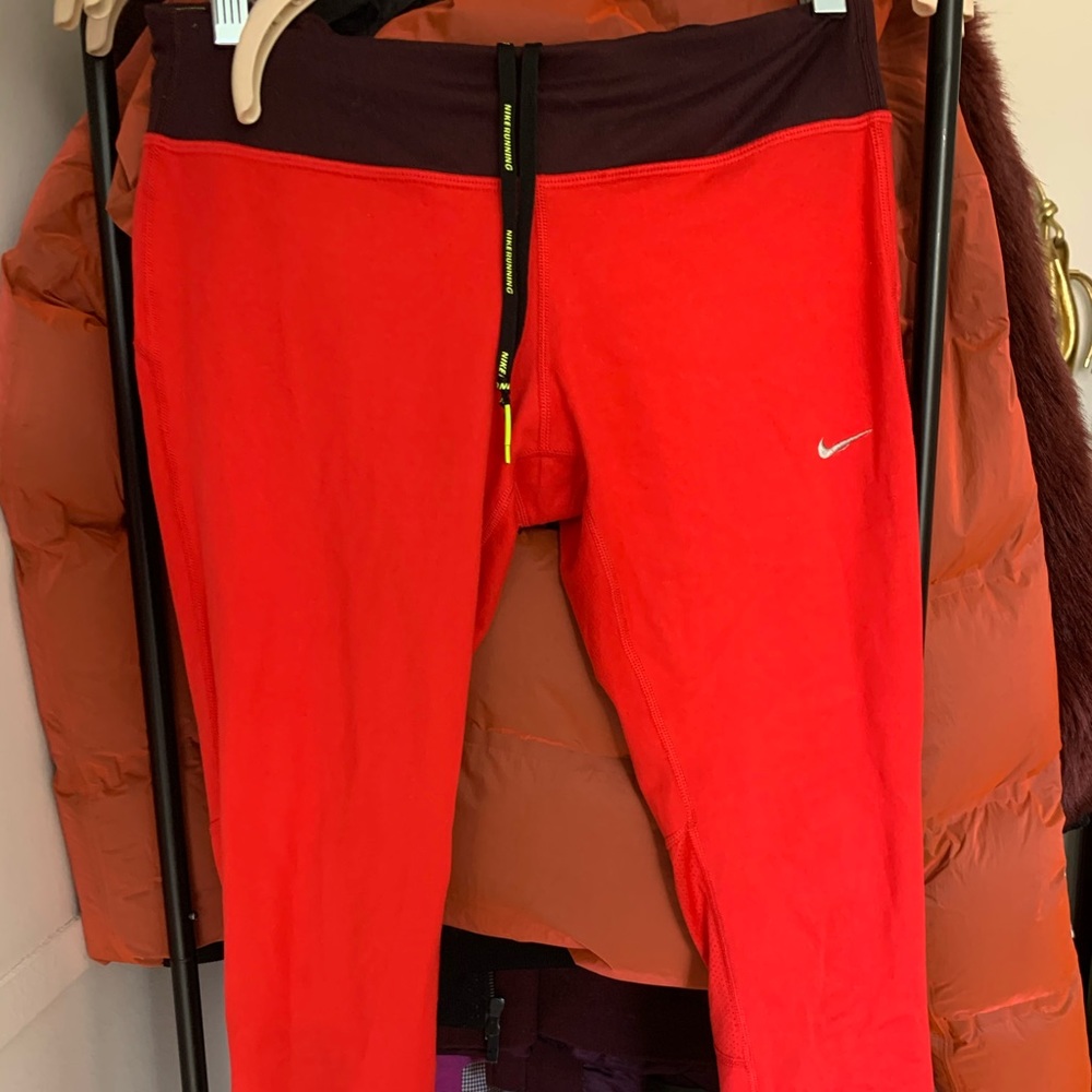 Nike red workout capris - dry fit
